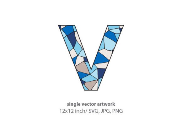 Evaluating the Stained Glass Pattern Inside Letter V for Design Projects