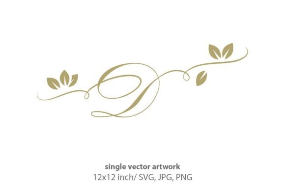Gold Leaf, Autumn Script Letter D: Elevating Design with Elegant Typography