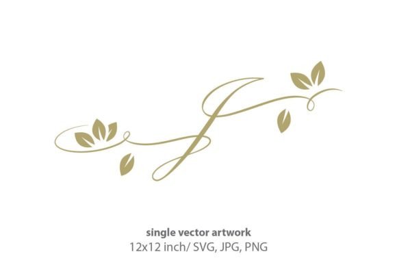 Gold Leaf, Autumn Script Letter J: A Practical Asset for Elegant Design
