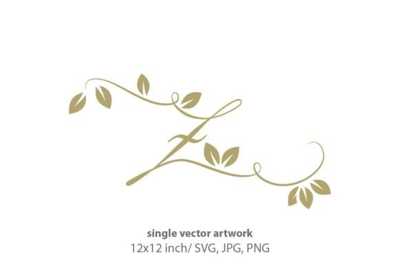 Gold Leaf, Autumn Script Letter Z: Elevating Design with Seasonal Elegance