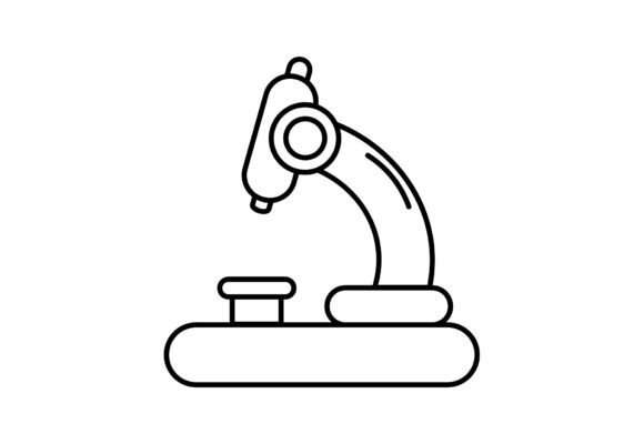 Microscope Outline Clipart Vector: Essential Design Assets for Science and Education