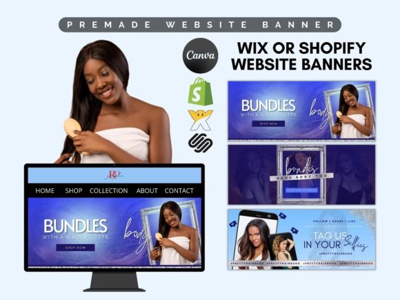 Royal Hair Business Website Banner Canva
