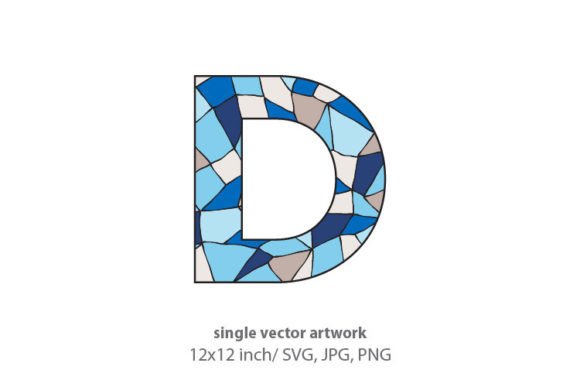 Stained Glass Pattern Inside Letter D