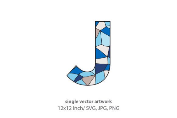 Stained Glass Pattern Inside Letter J