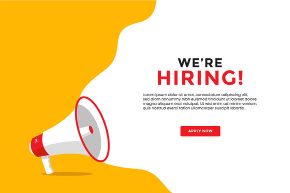 We Are Hiring Banner with Megaphone